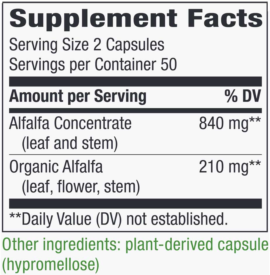 Nature's Way Alfa-Max Ingredients