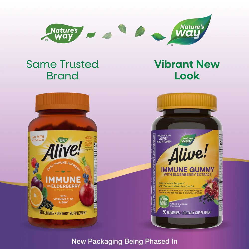 Nature's Way Alive! Immune Gummy with Elderberry Extract New Look