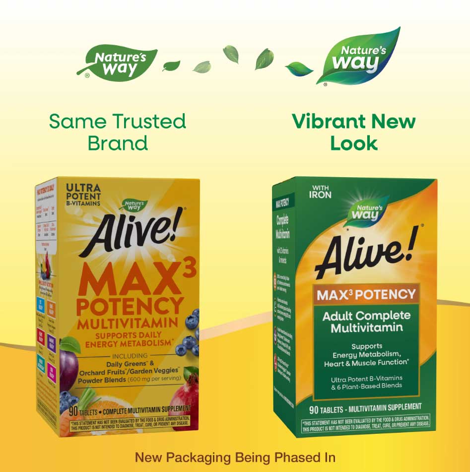 Nature's Way Alive! Max3 Potency Adult Complete Multivitamin (with iron) New Look