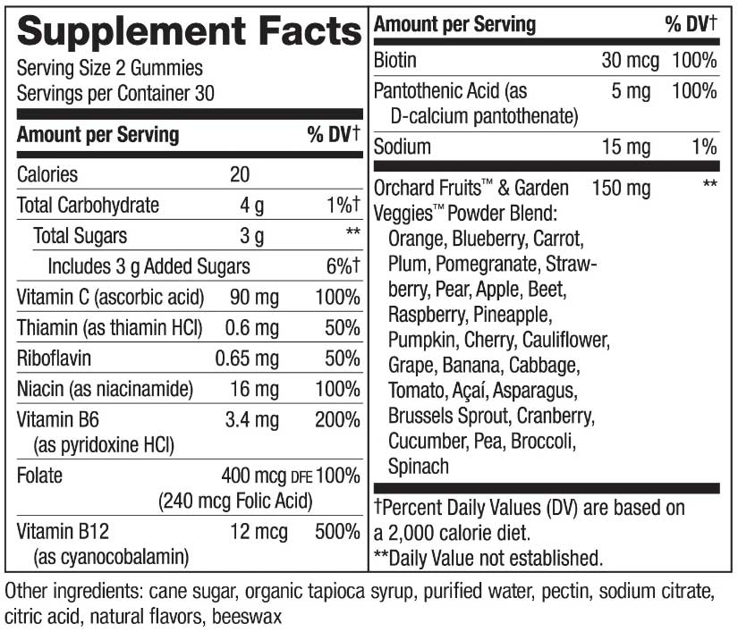 Nature's Way Alive! B-Complex Gummies Ingredients