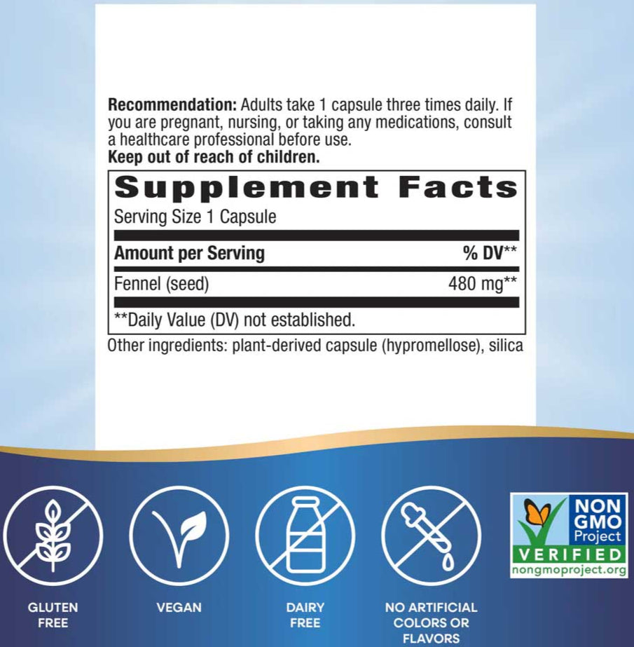 Nature's Way Fennel Seed Ingredients