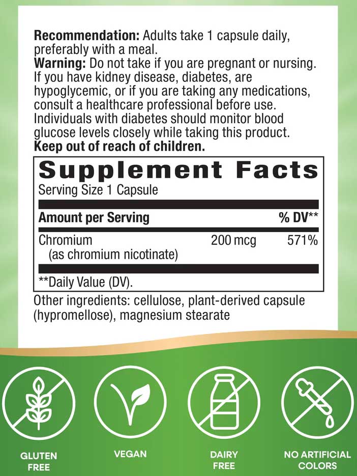 Nature's Way GTF Chromium Ingredients