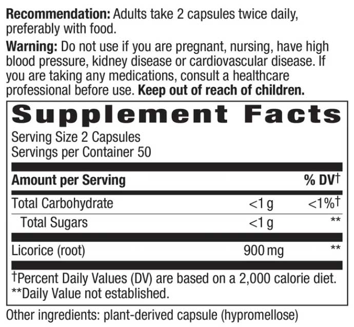 Nature's Way Licorice Root Ingredients