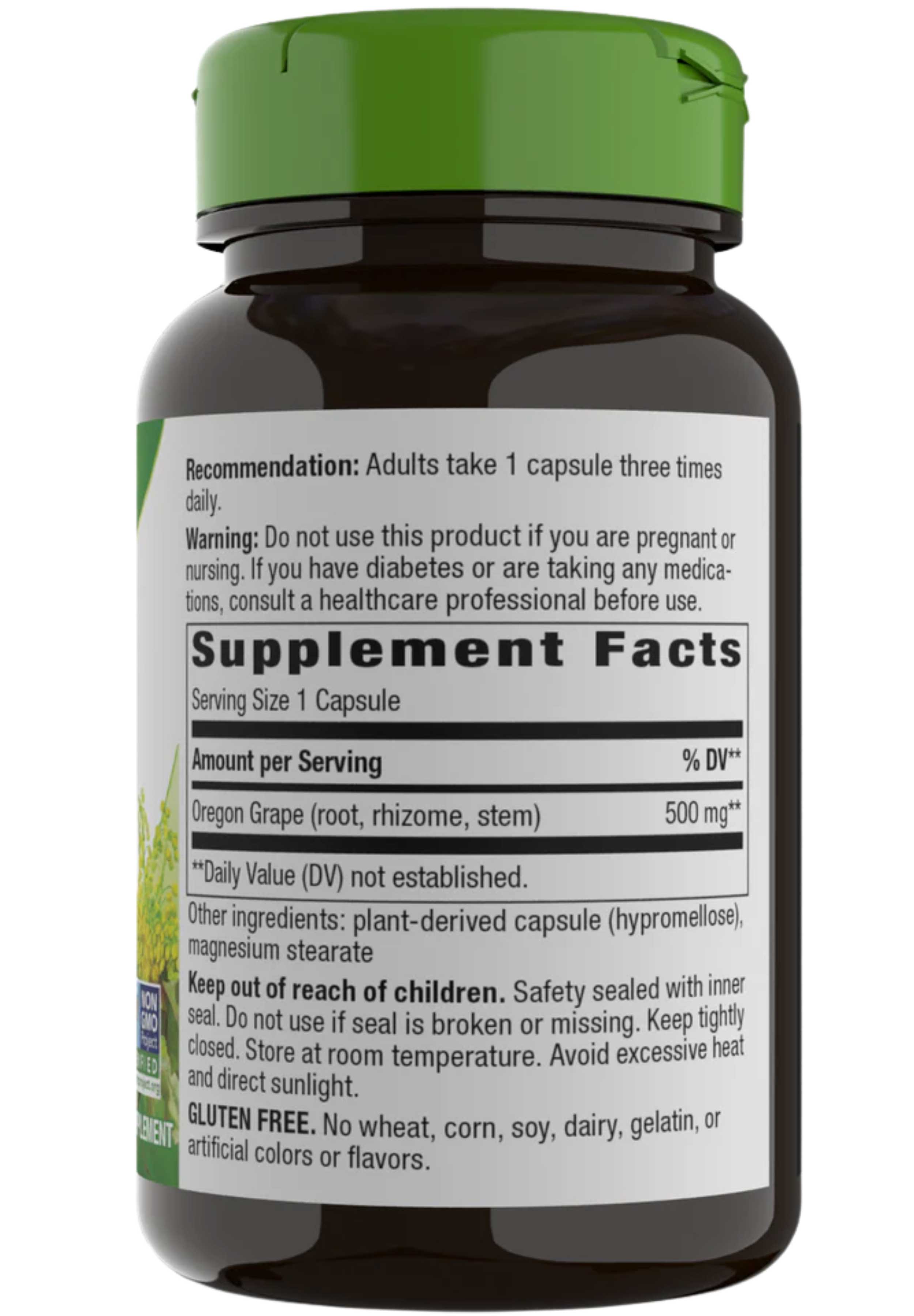 Nature's Way Oregon Grape Ingredients