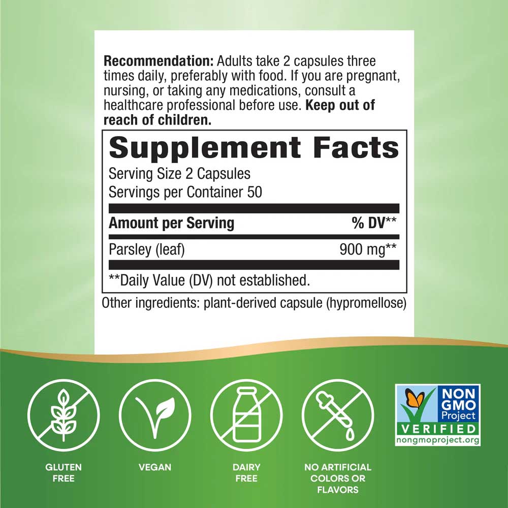 Nature's Way Parsley Leaf Ingredients