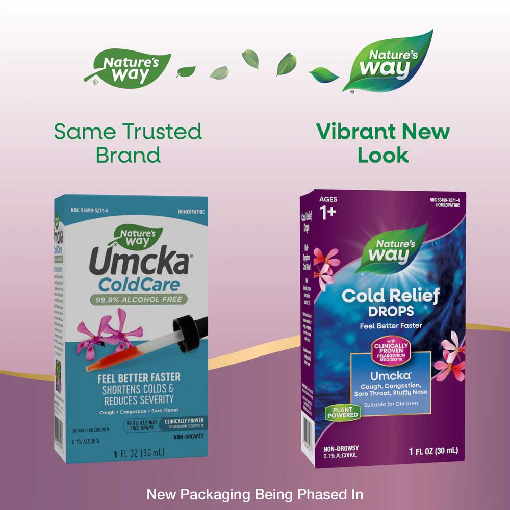 Nature's Way Umcka ColdCare 99.9% Alcohol-Free Drops New Look