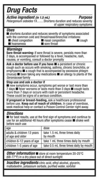 Nature's Way Umcka ColdCare 99.9% Alcohol-Free Drops Ingredients