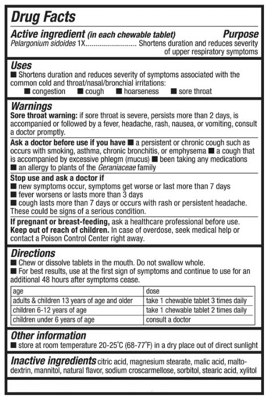 Nature's Way Umcka Kids Cold Relief Chewables (Formerly ColdCare Kids) Ingredients