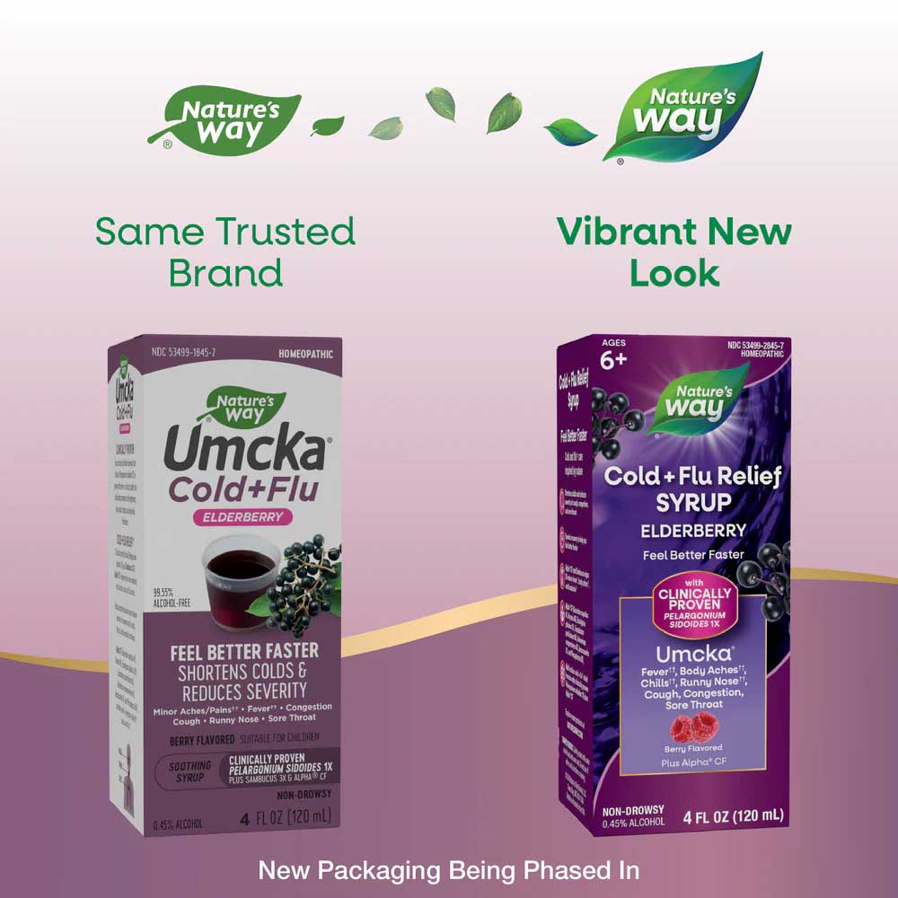 Nature's Way Umcka Elderberry Cold+ Flu Relief Syrup New Look