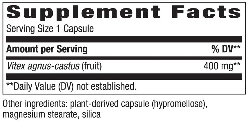 Nature's Way Vitex Fruit (Chaste Tree) Ingredients
