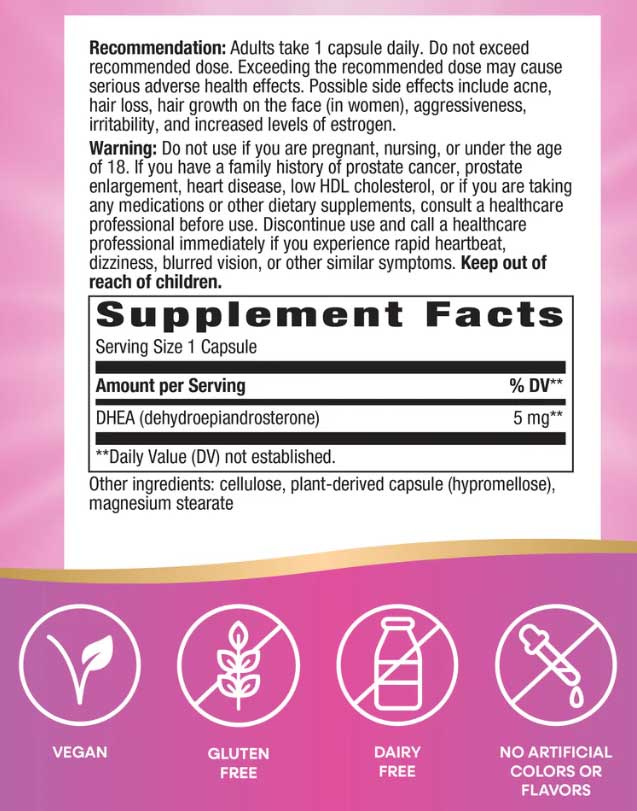 Nature's Way Youthful You DHEA 5 mg (Formerly Enzymatic Therapy Youthful You DHEA 5 mg) Ingredients