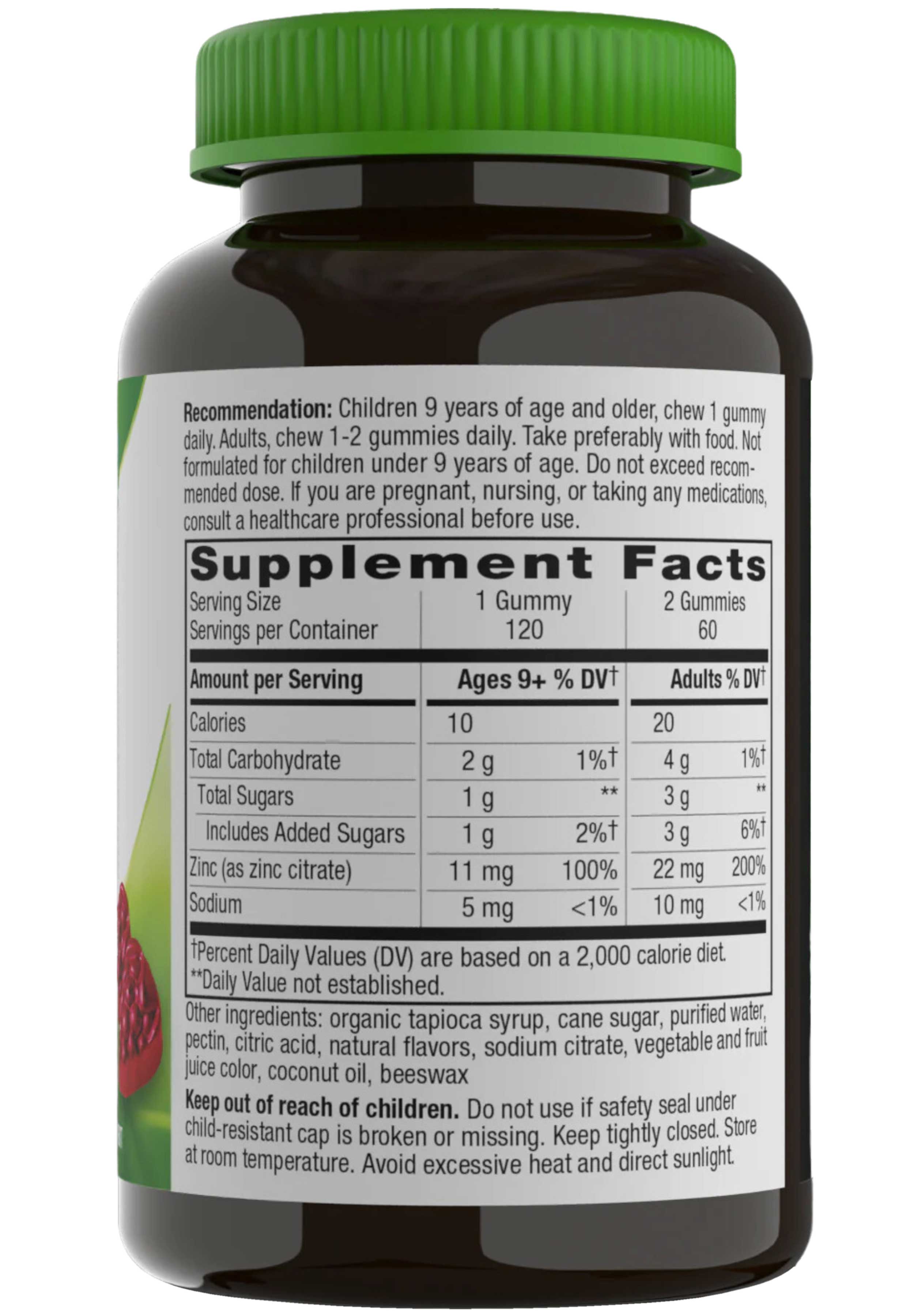 Nature's Way Zinc Gummies Ingredients