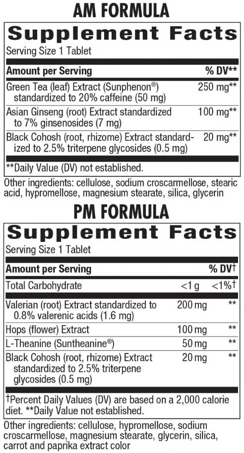 Nature's Way AM/PM Menopause Formula (Formerly Enzymatic Therapy AM/PM Menopause Formula) Ingredients