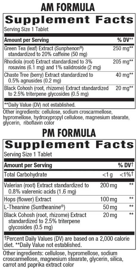Nature's Way AM/PM PeriMenopause Formula (Formerly Enzymatic Therapy AM/PM PeriMenopause Formula) Ingredients