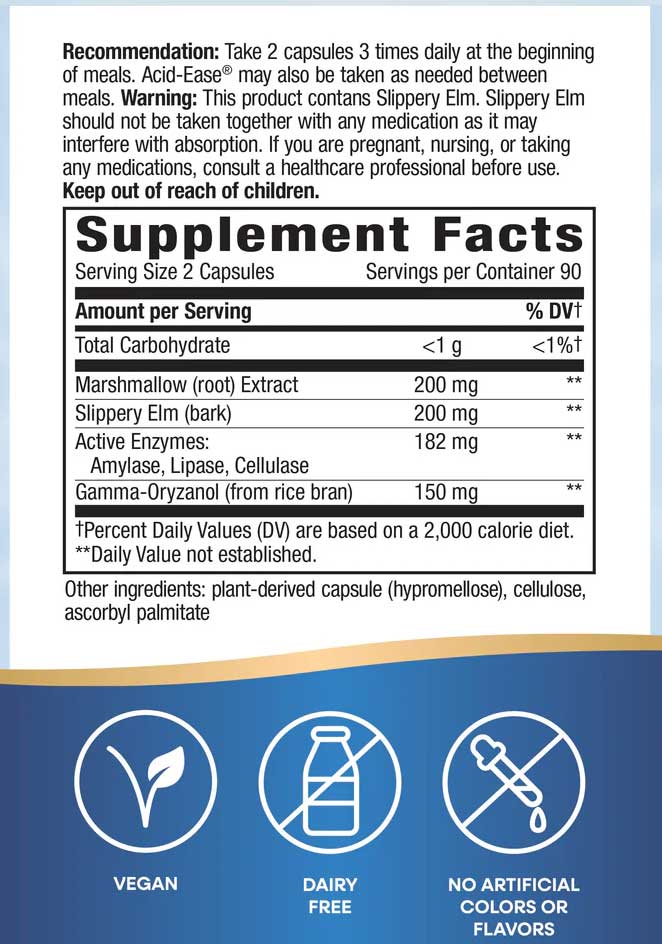 Nature's Way Acid Ease Ingredients