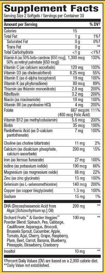 Nature's Way Alive! Complete Premium Prenatal Multi Ingredients