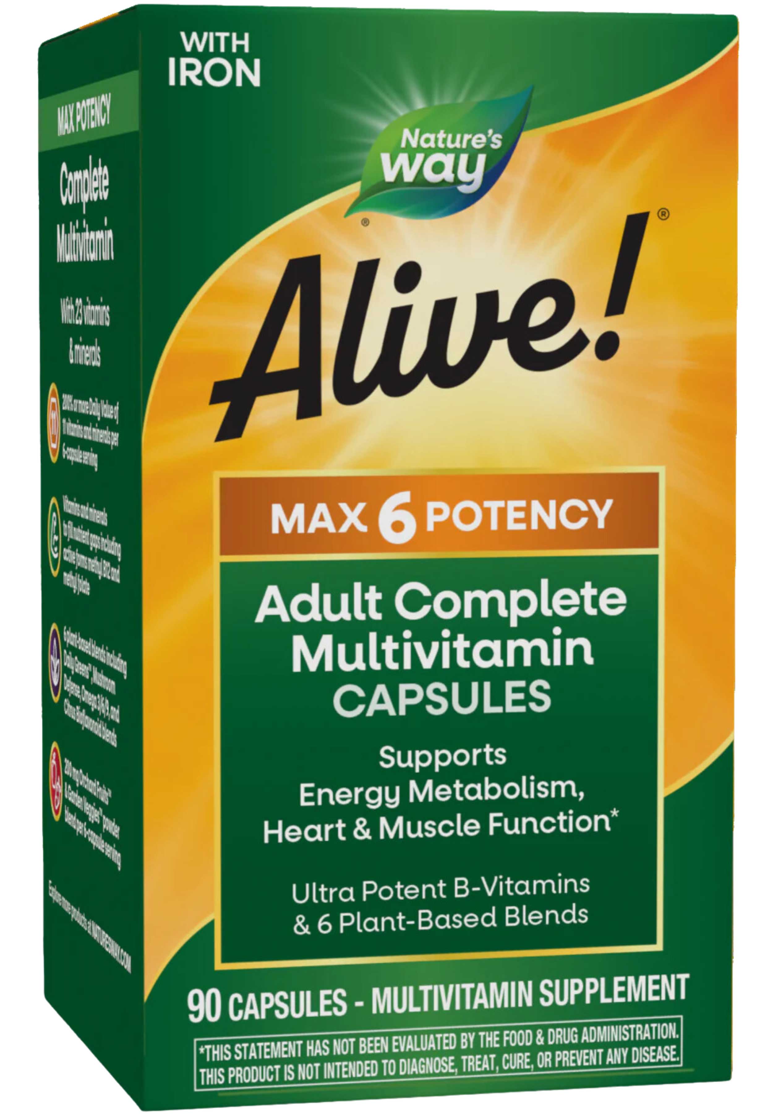 Nature's Way Alive! Max6 Potency Multivitamin (with Iron)
