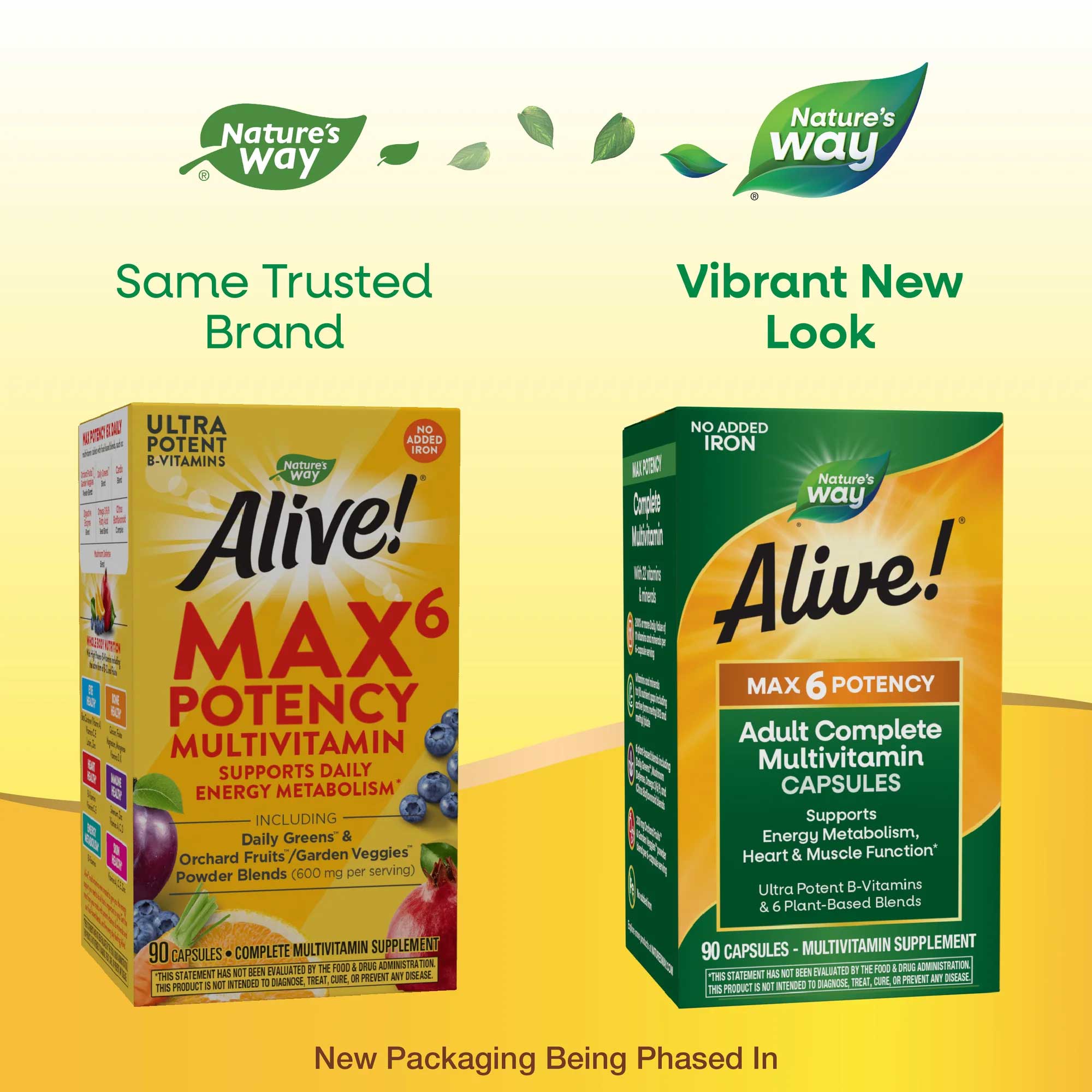 Nature's Way Alive! Max6 Potency Adults Multivitamin (No Added Iron) New Look