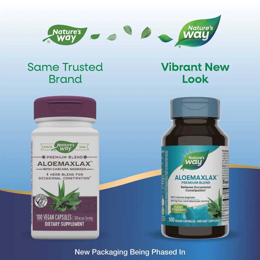 Nature's Way AloeMaxLax with Cascara Sagrada New Look