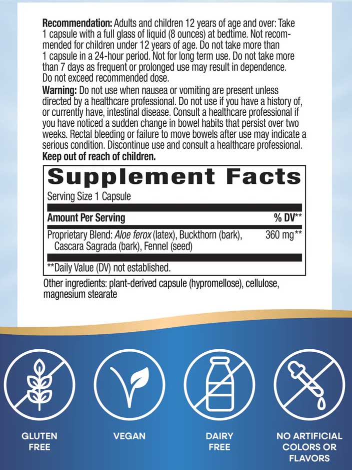 Nature's Way AloeMaxLax with Cascara Sagrada Ingredients