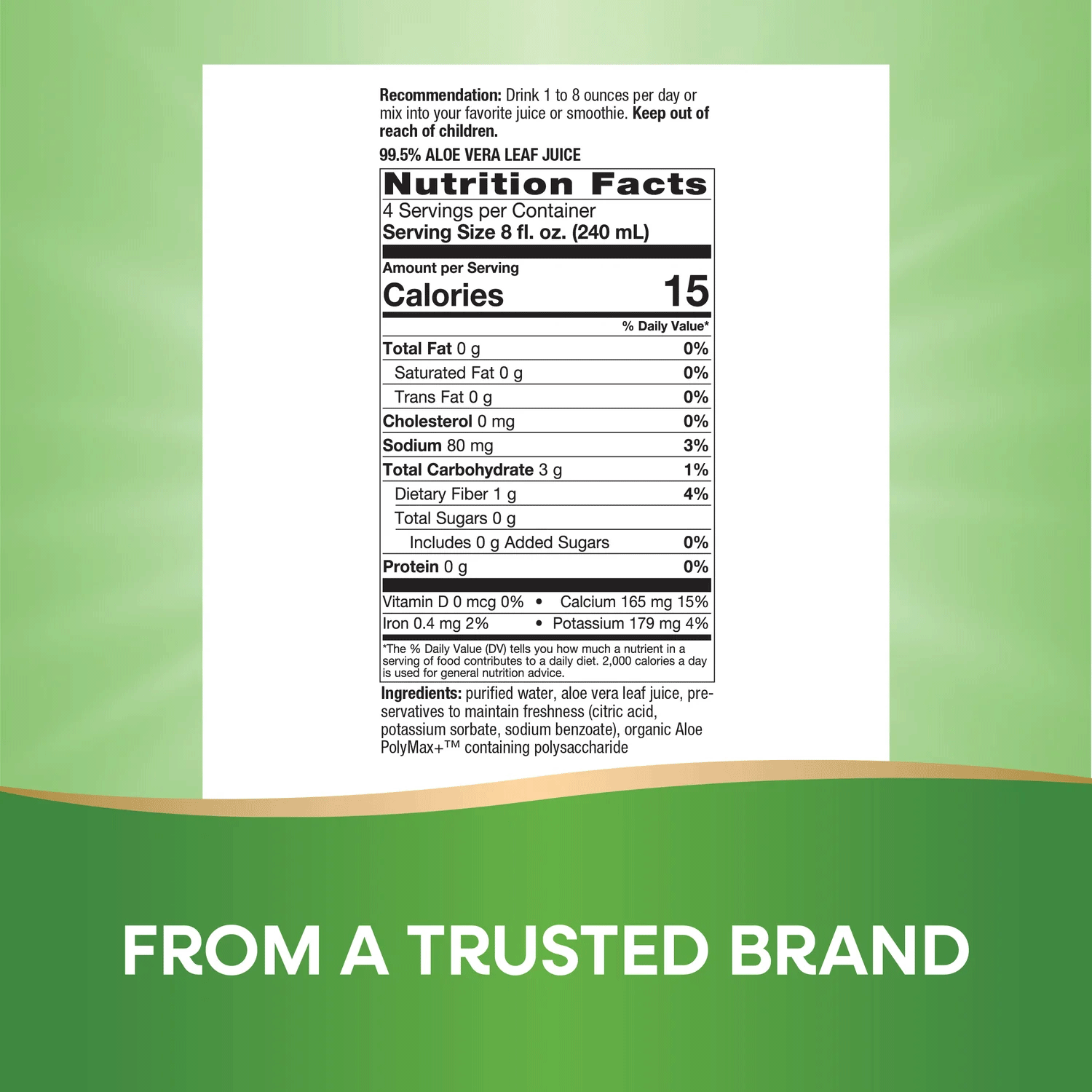 Nature's Way Aloe Vera Leaf Juice Ingredients