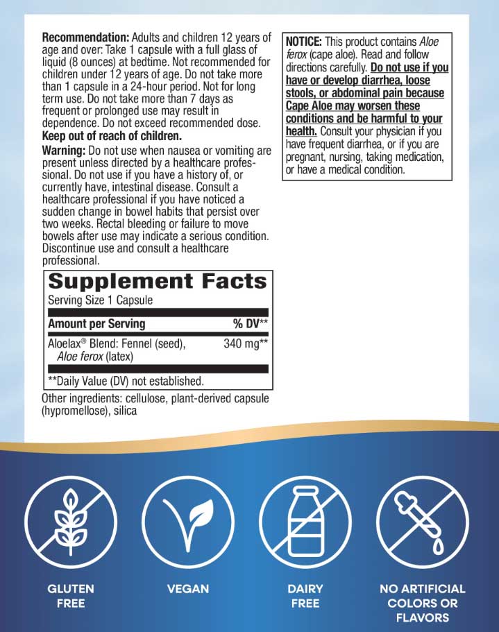 Nature's Way Aloelax Premium Blend Ingredients