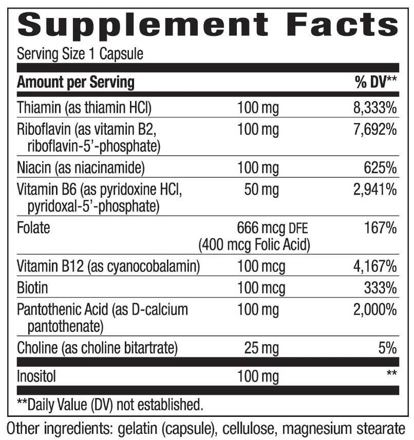 Nature's Way B-100 Complex Ingredients
