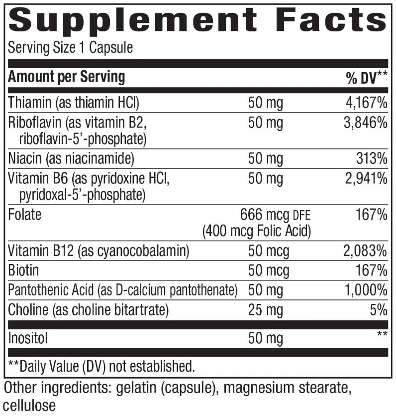 Nature's Way B-50 Complex Ingredients