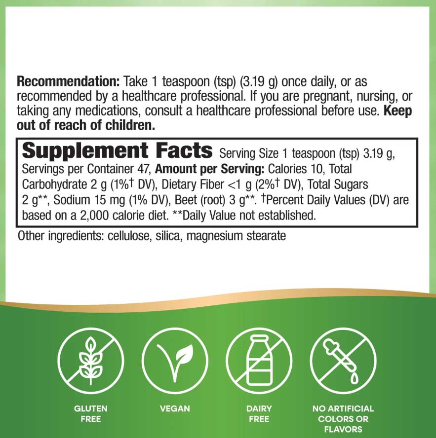 Nature's Way Beet Root Powder Ingredients