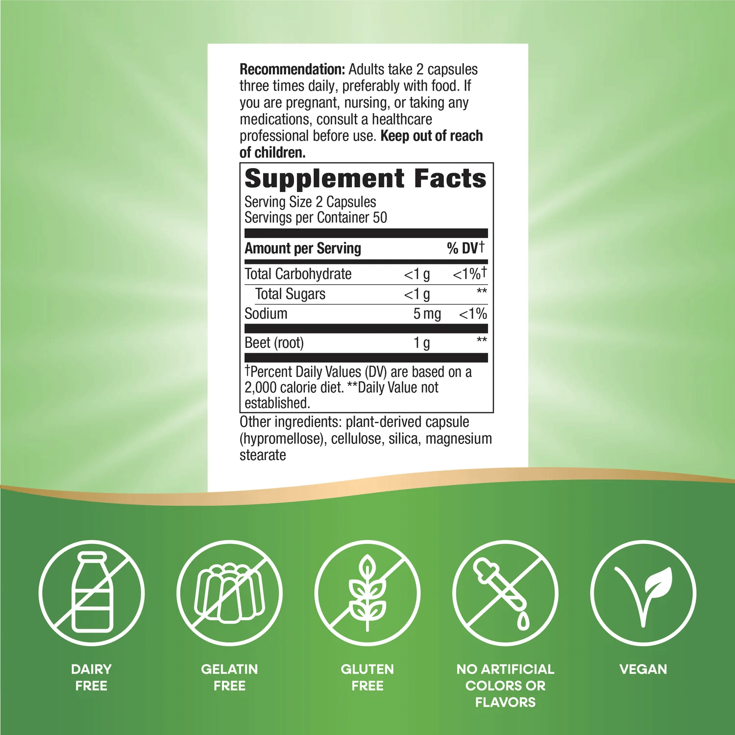 Nature's Way Beet Root Ingredients