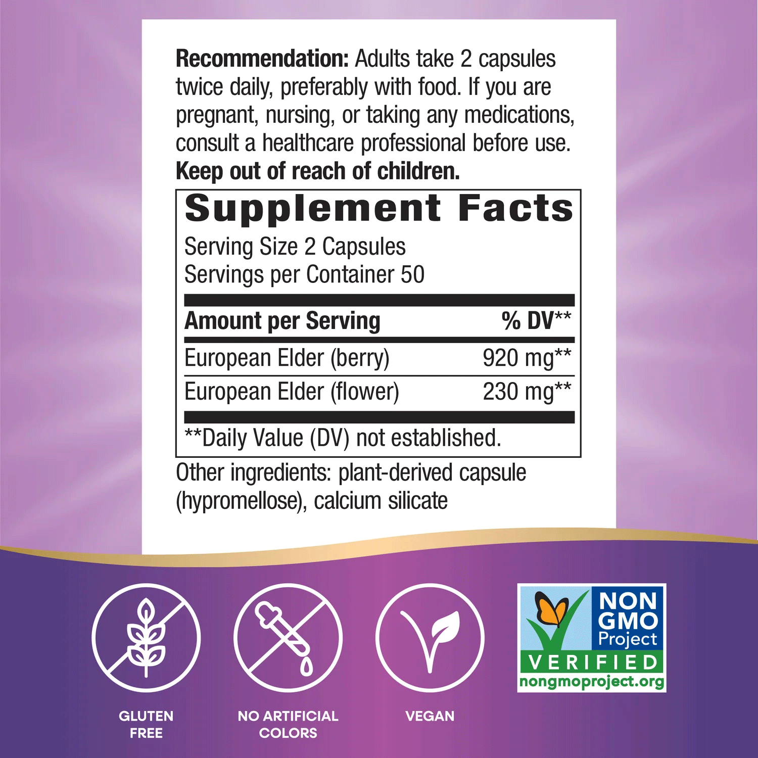 Nature's Way Black Elderberry Ingredients