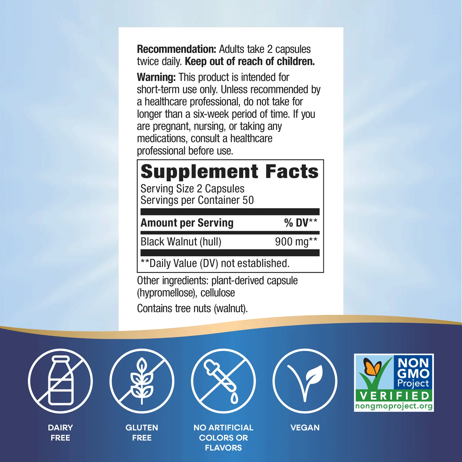 Nature's Way Black Walnut Hulls Ingredrients