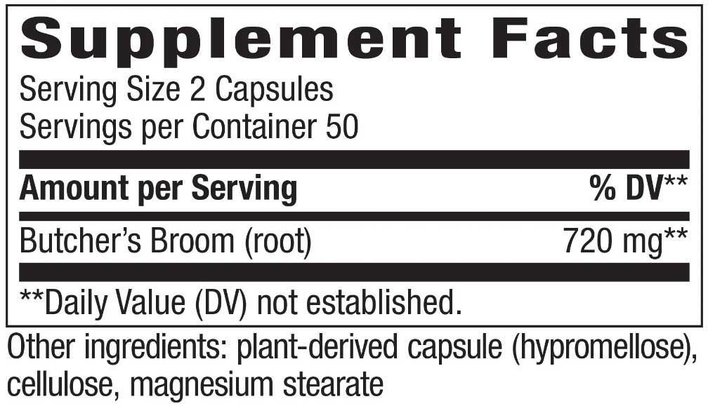 Nature's Way Butcher's Broom Root Ingredients