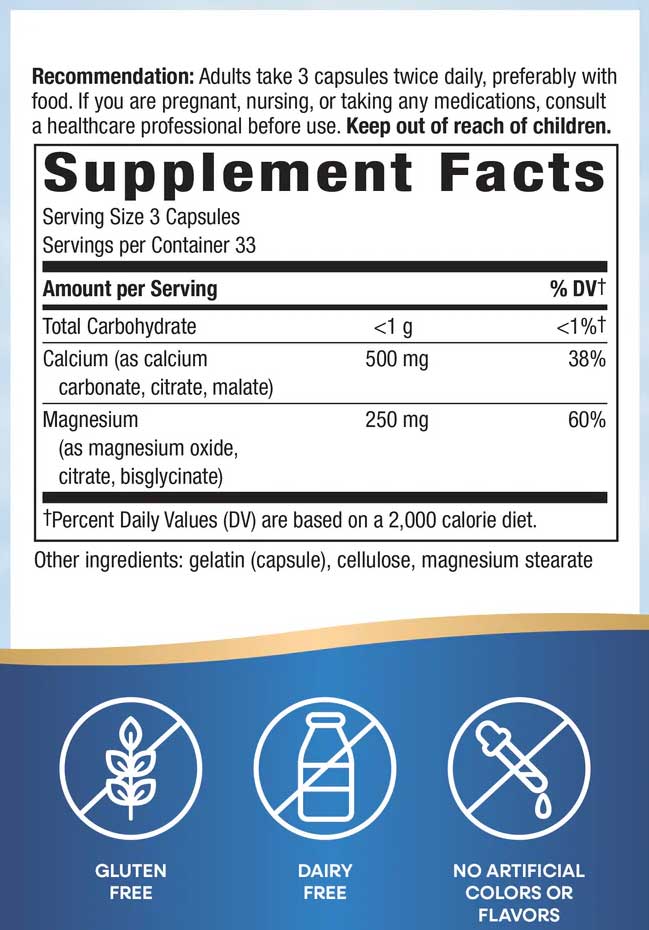 Nature's Way Calcium & Magnesium Ingredients