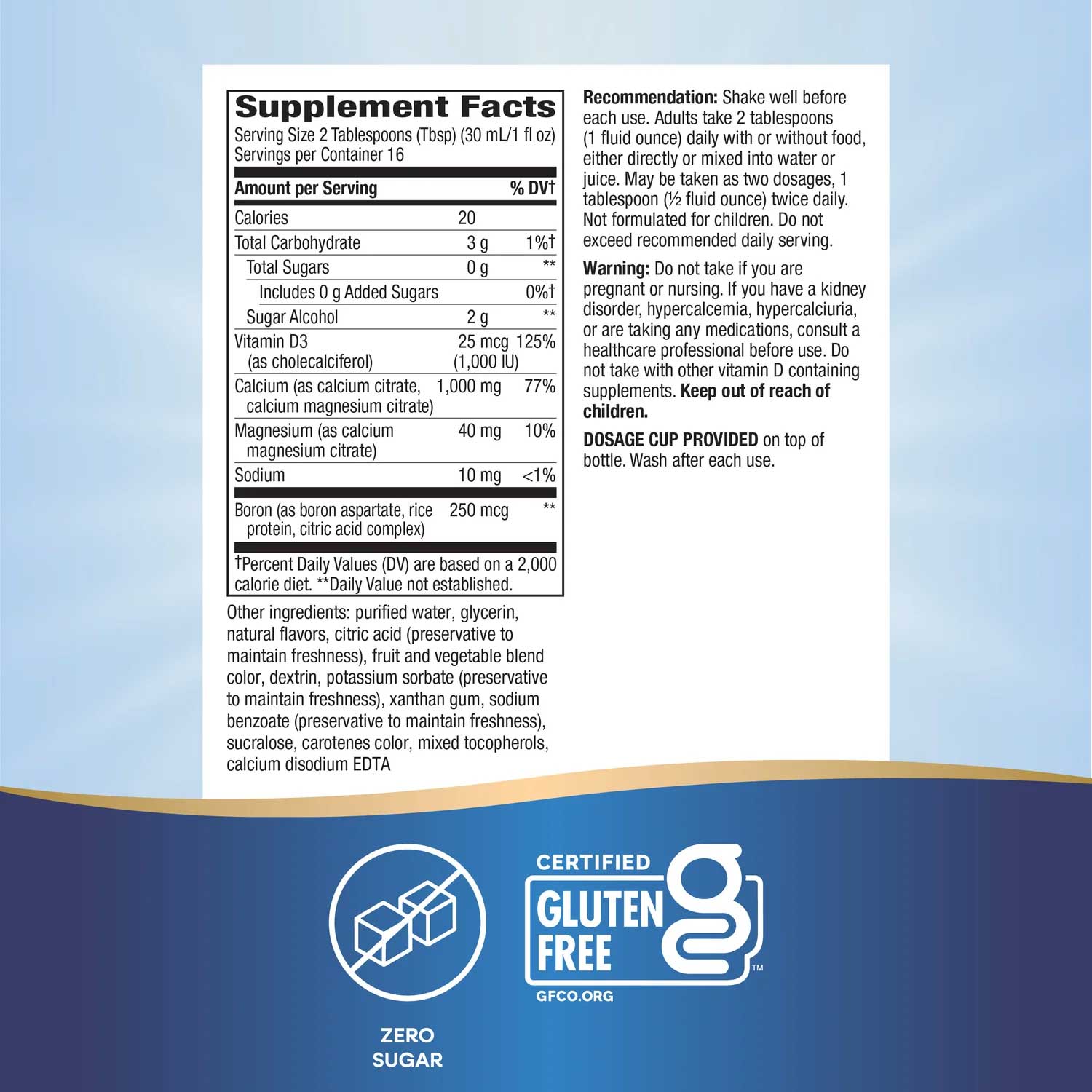Nature's Way Calcium & Vitamin D3 Ingredients