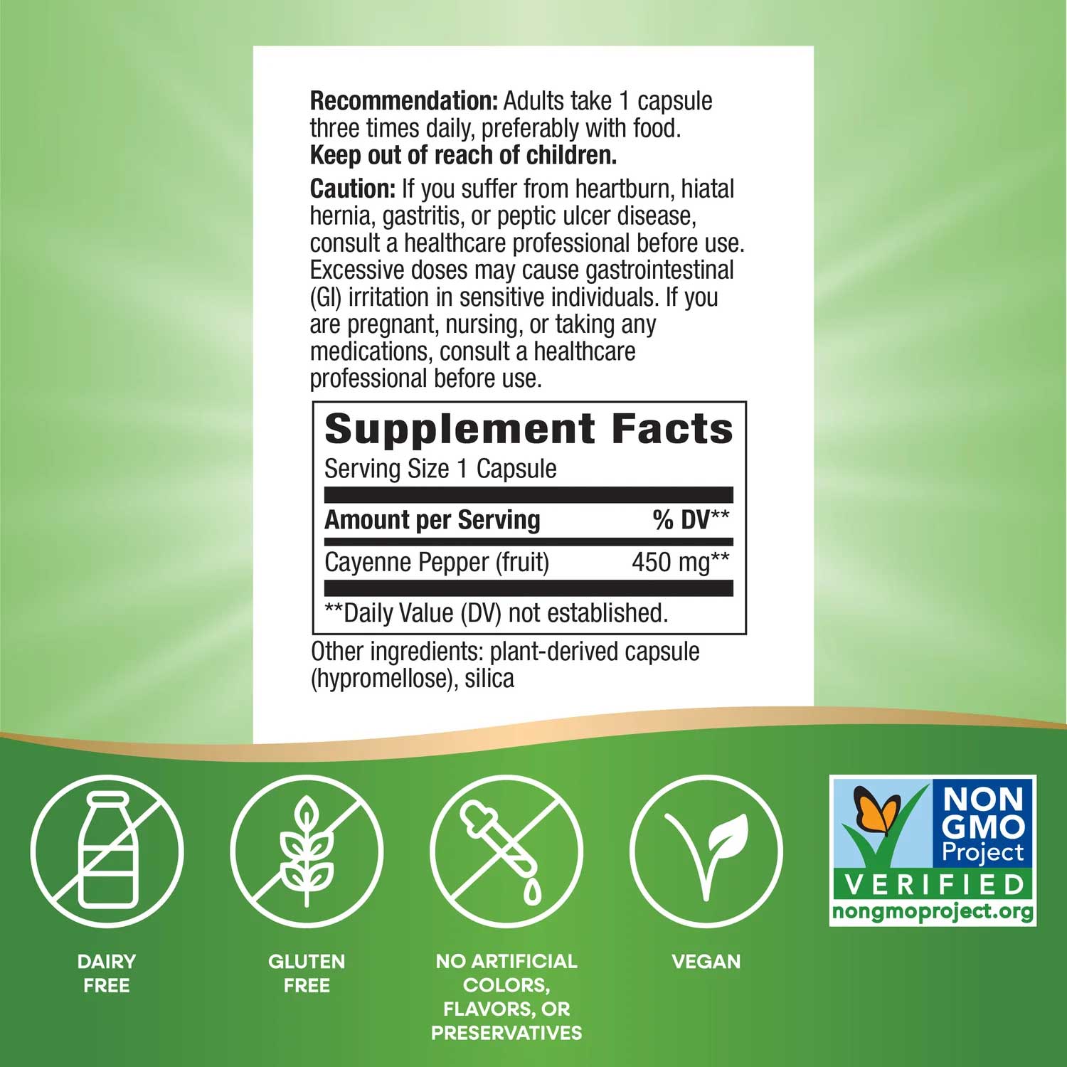 Nature's Way Cayenne Fruit Ingredients