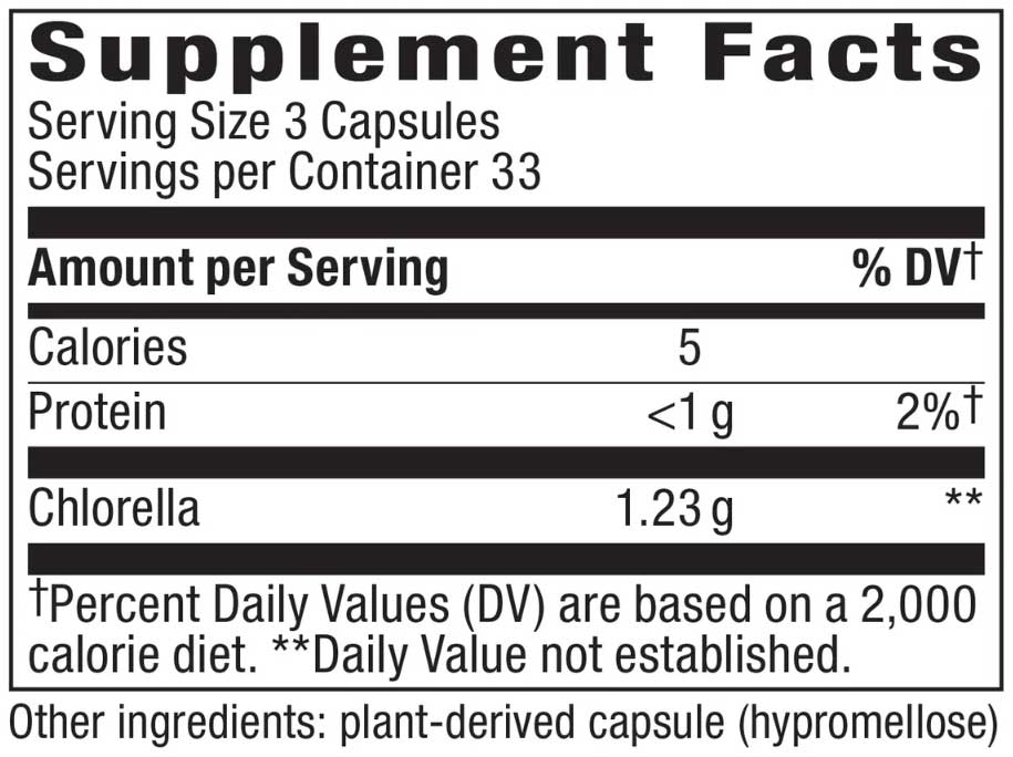 Nature's Way Chlorella Micro-Algae Ingredients