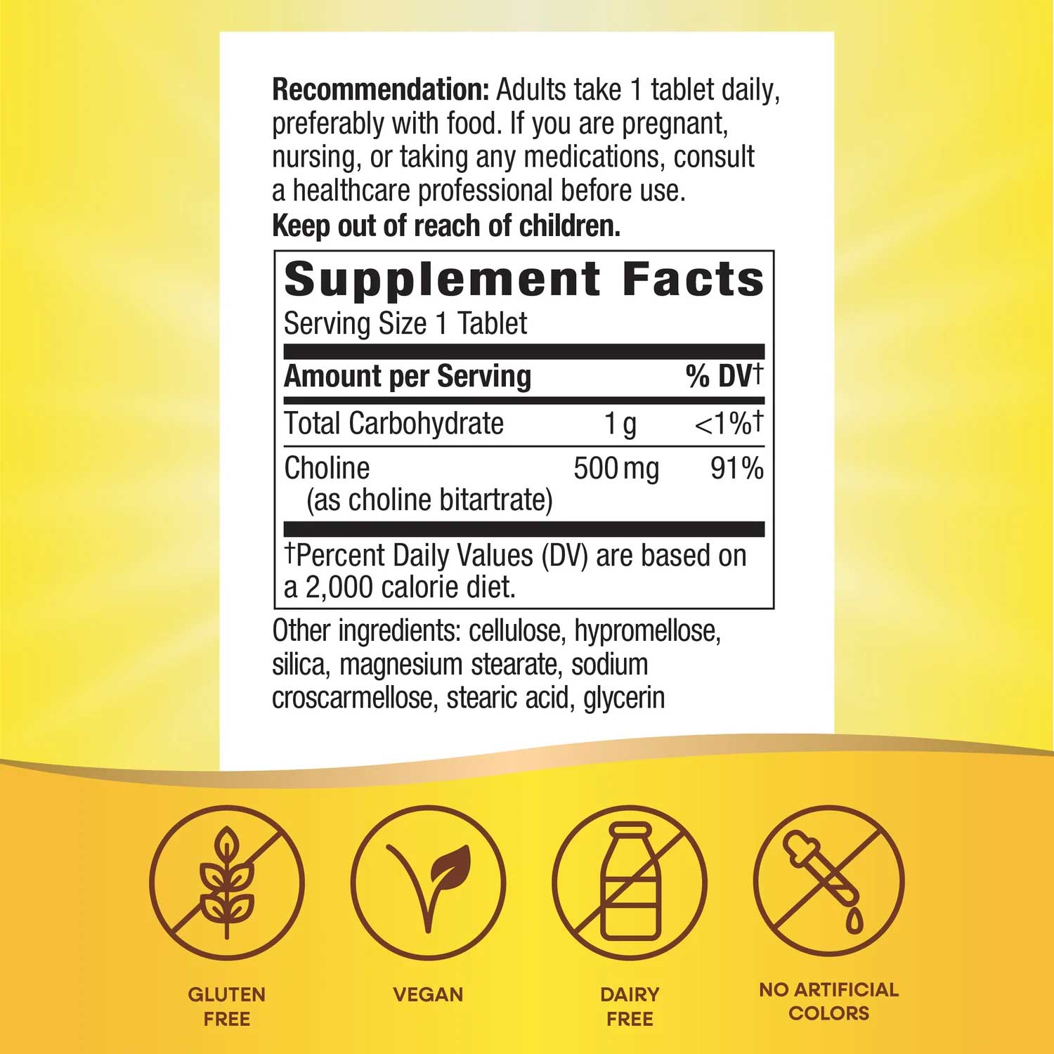 Nature's Way Choline Ingredients