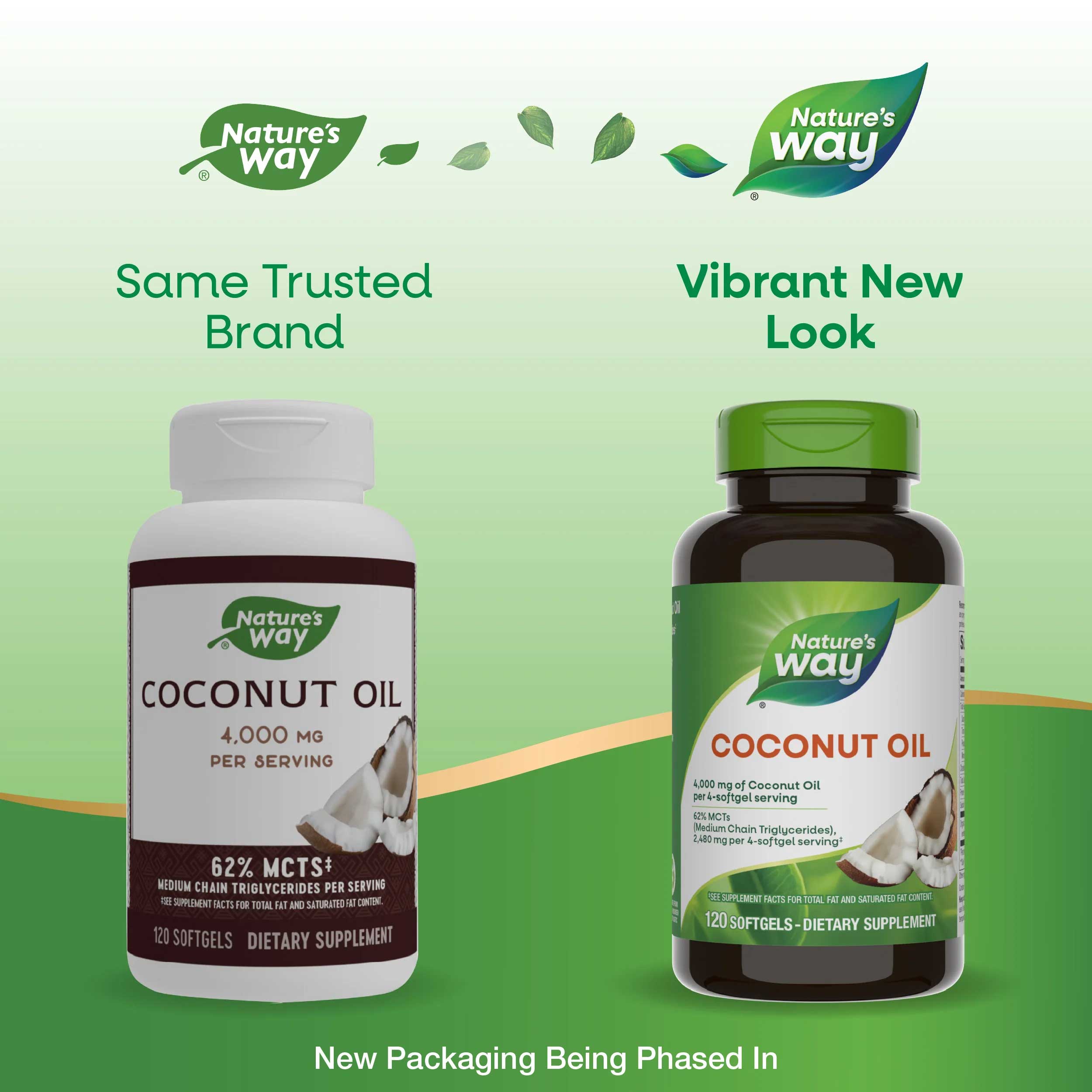 Nature's Way Coconut Oil 4000 mg New Look