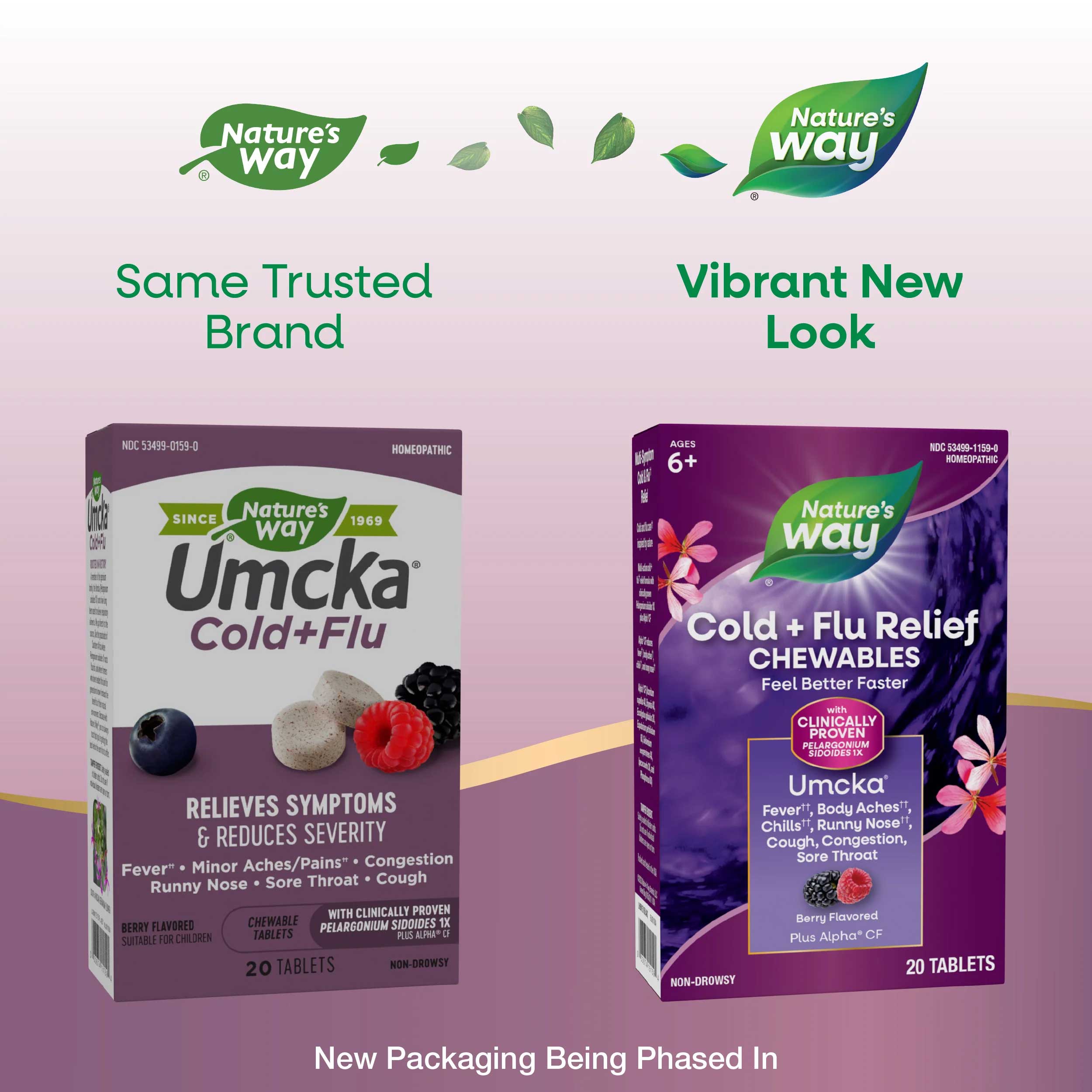 Nature's Way Umcka Cold+Flu Relief Chewables New Look