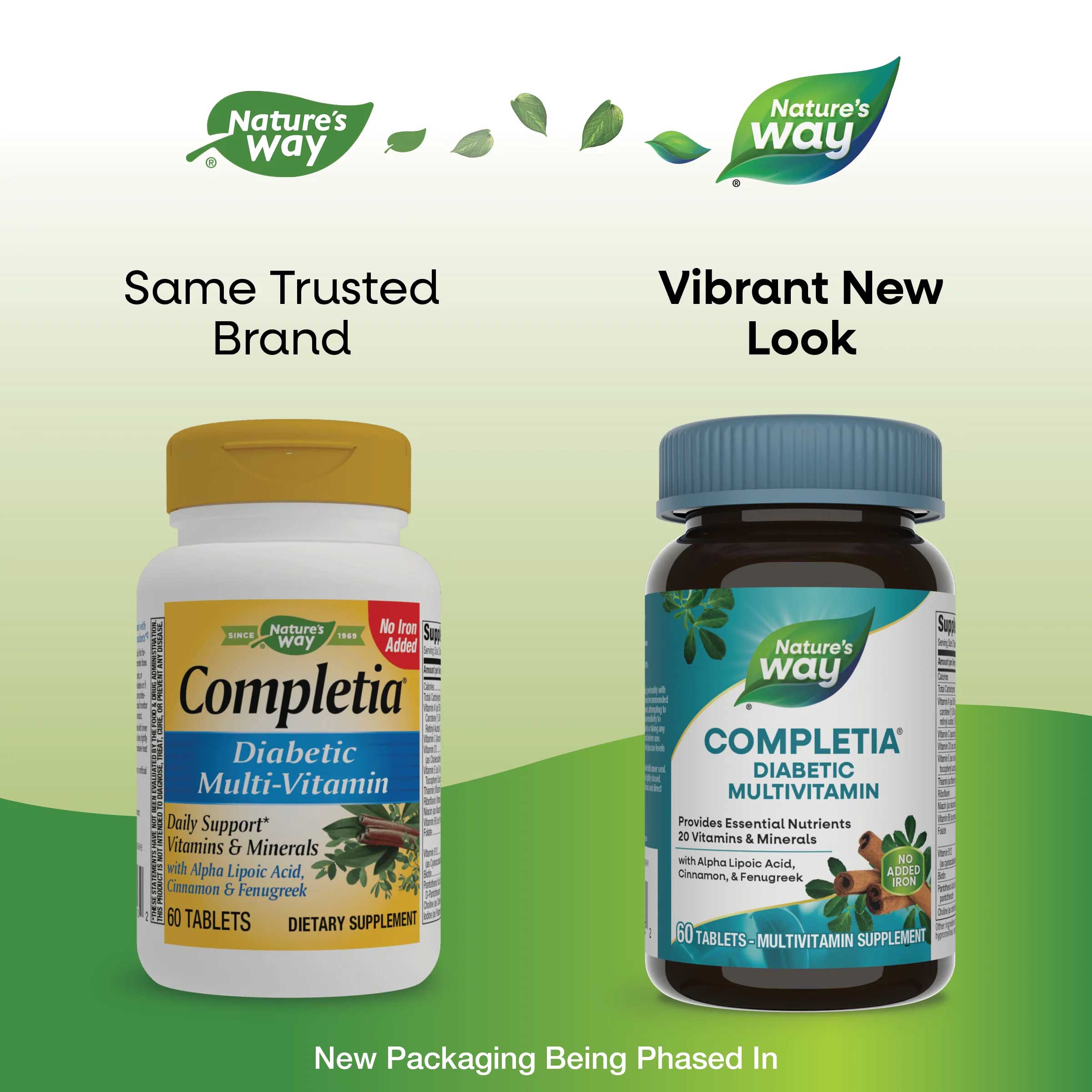 Nature's Way Completia Diabetic Multivitamin No Added Iron New Look