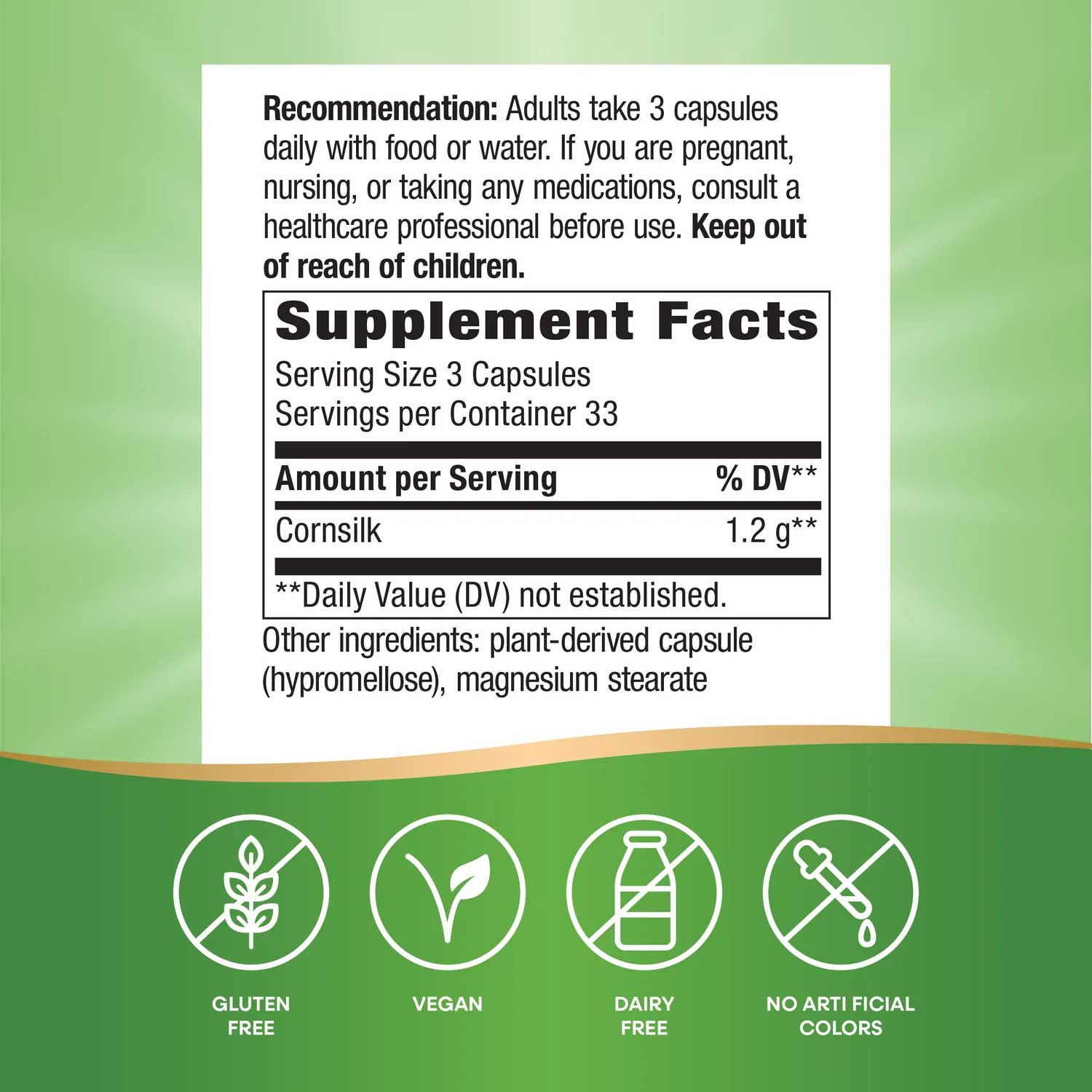 Nature's Way Corn Silk Ingredients