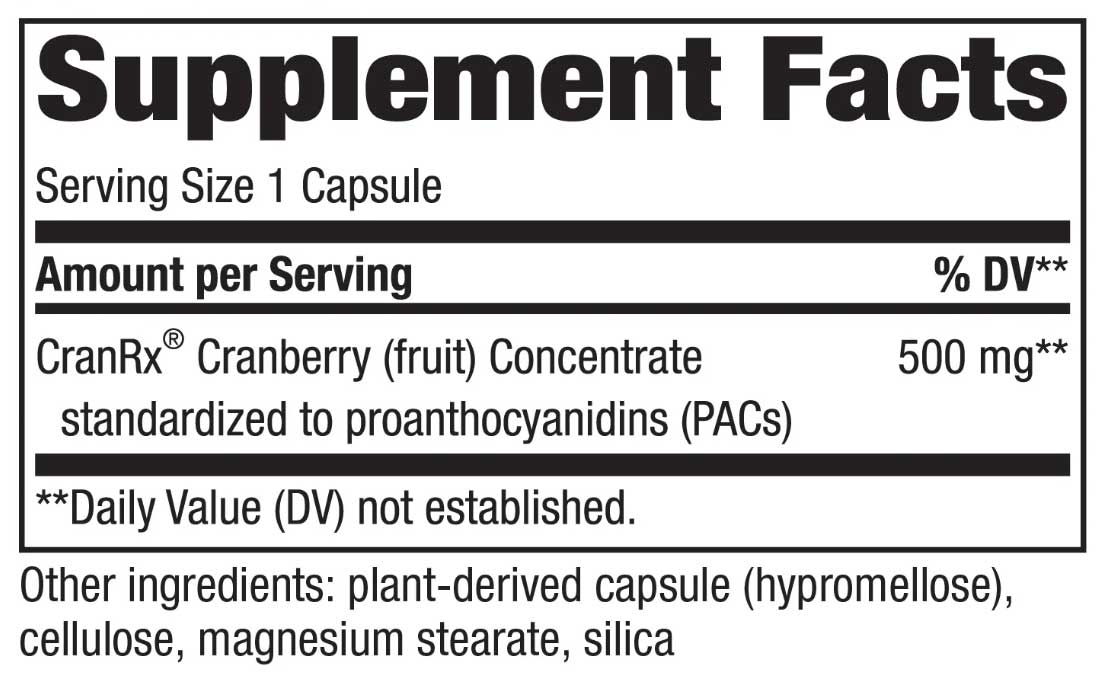 Nature's Way CranRx Ingredients