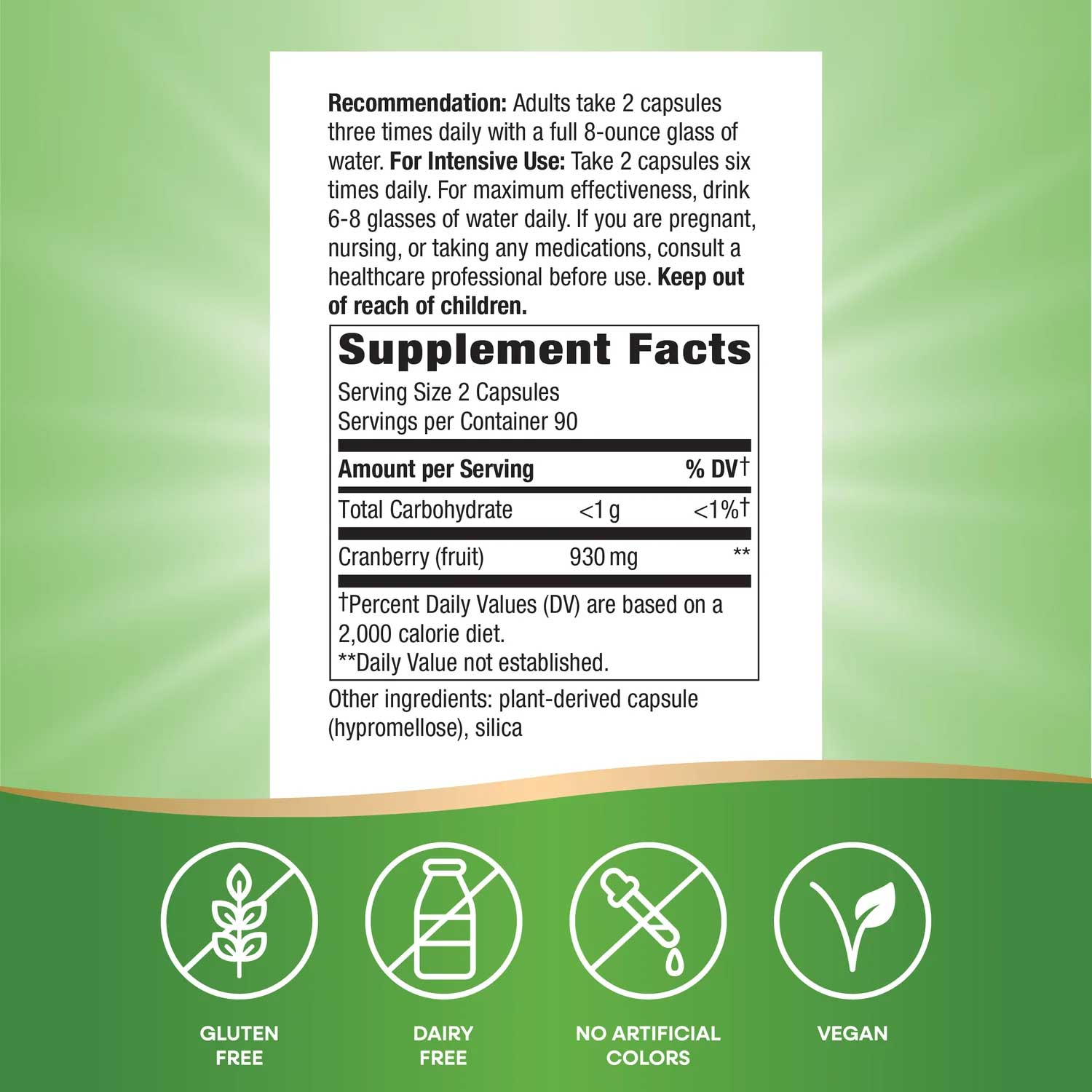 Nature's Way Cranberry Fruit Ingredients