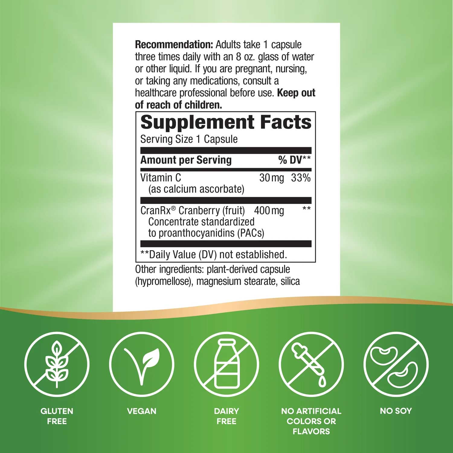 Nature's Way Cranberry Premium Blend Ingredients