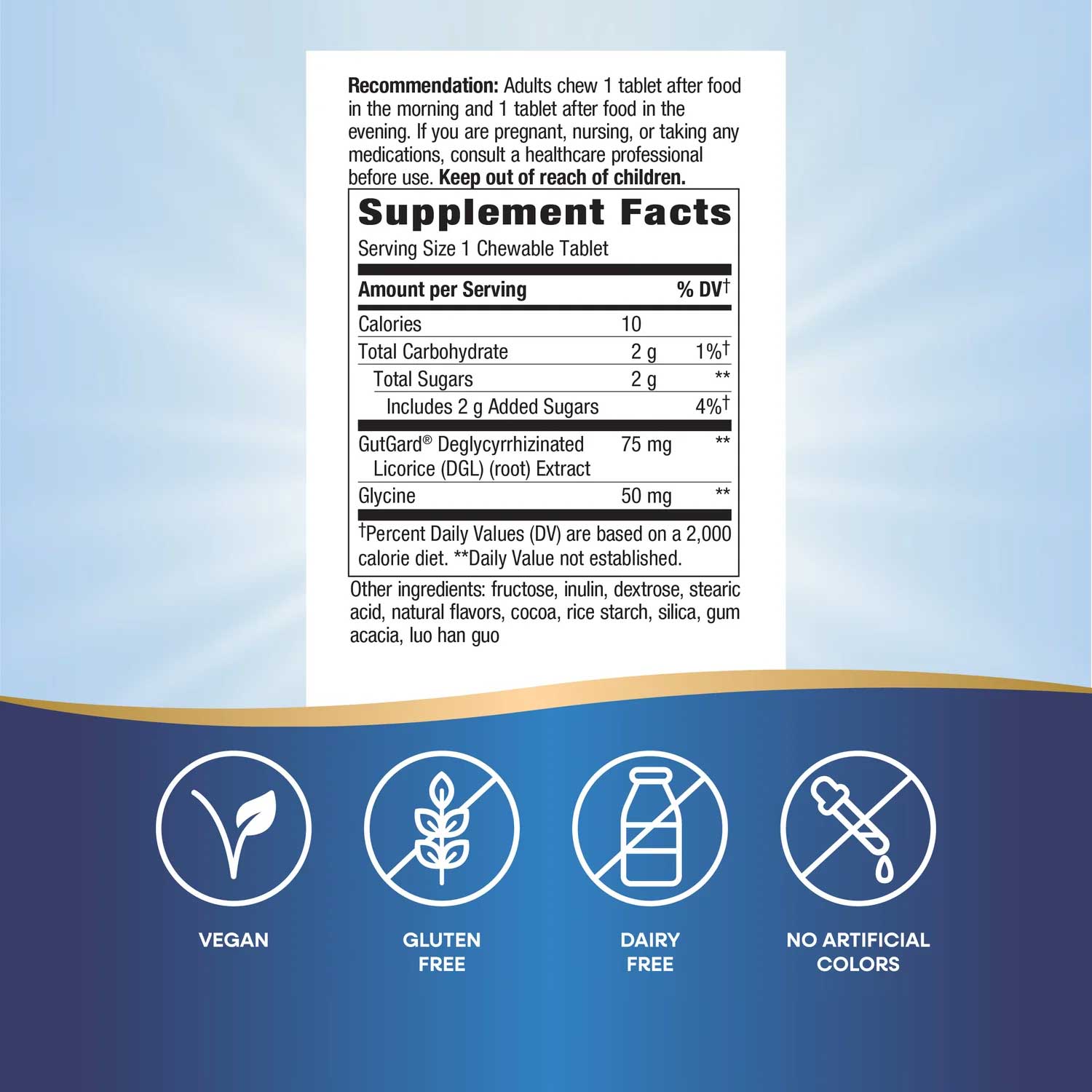 Nature's Way DGL Ultra - Extra Strength (Chocolate Flavored) Ingredients