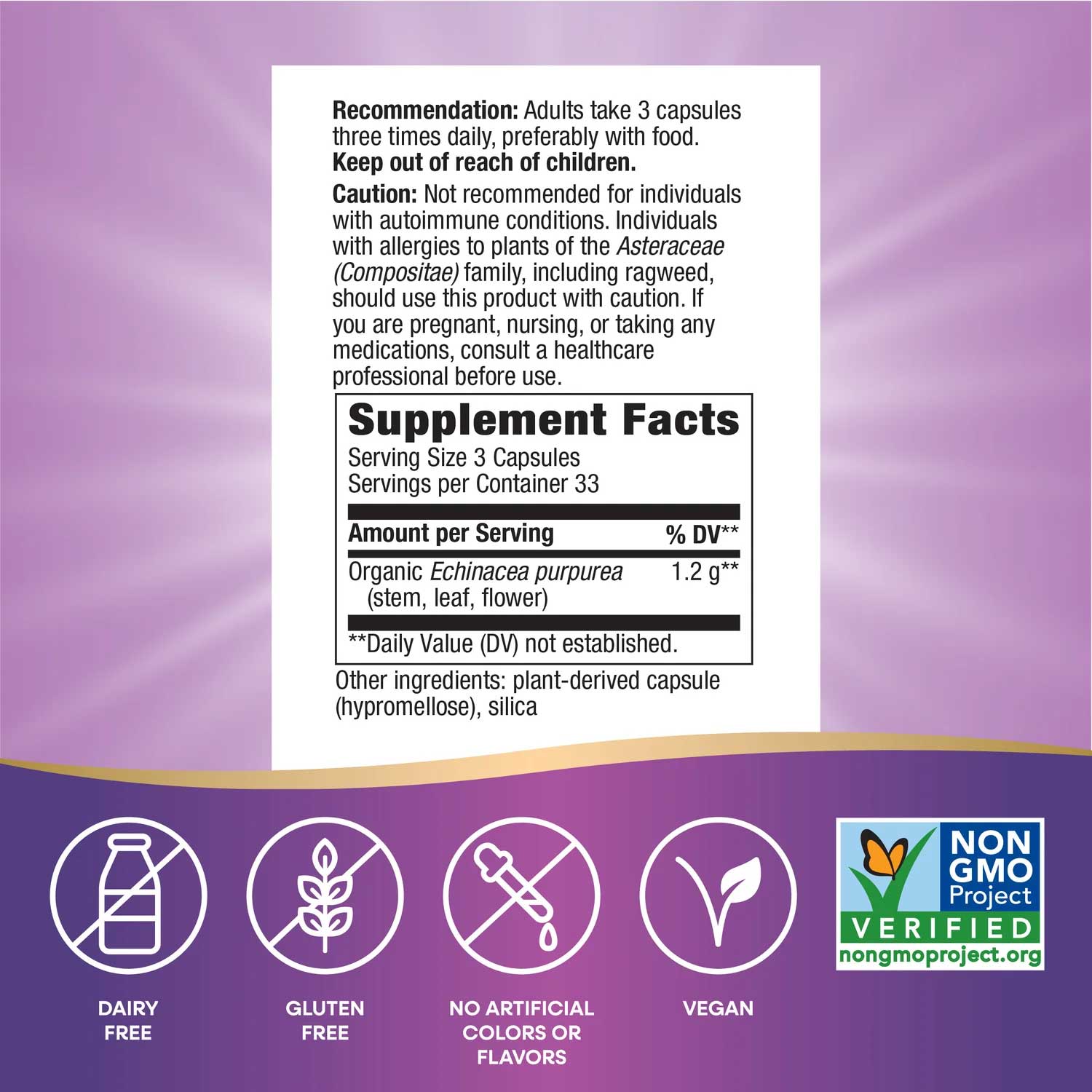 Nature's Way Echinacea Purpurea Herb Ingredients
