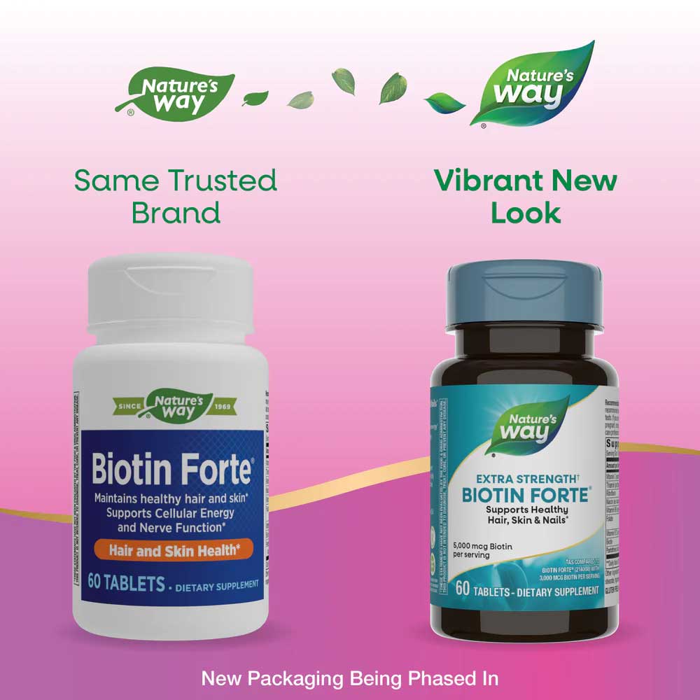 Nature's Way Extra Strength Biotin Forte New Look