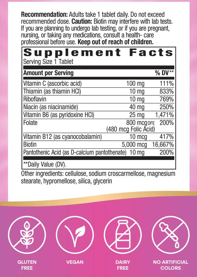 Nature's Way Extra Strength Biotin Forte Ingredients