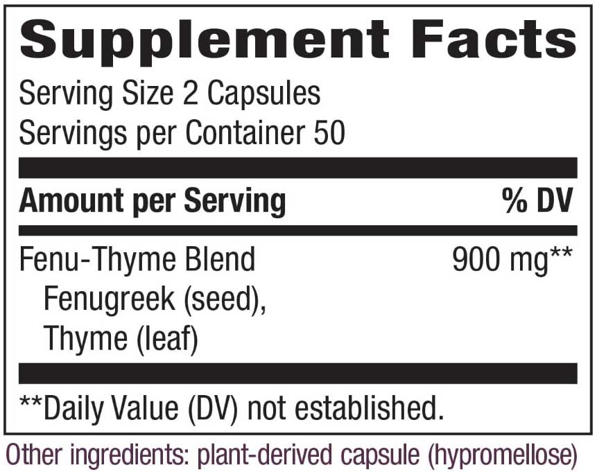 Nature's Way Fenu-Thyme Premium Blend Ingredients
